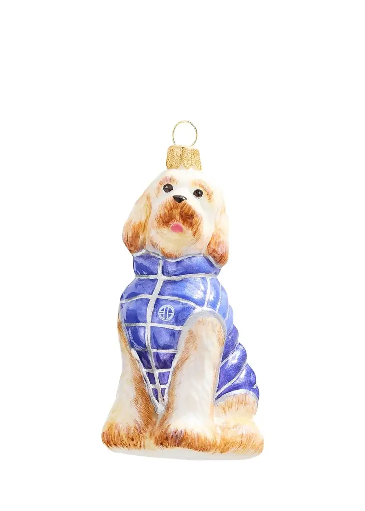 Joy To The World Collectibles Goldendoodle in BG Puffy Vest Christmas Ornament