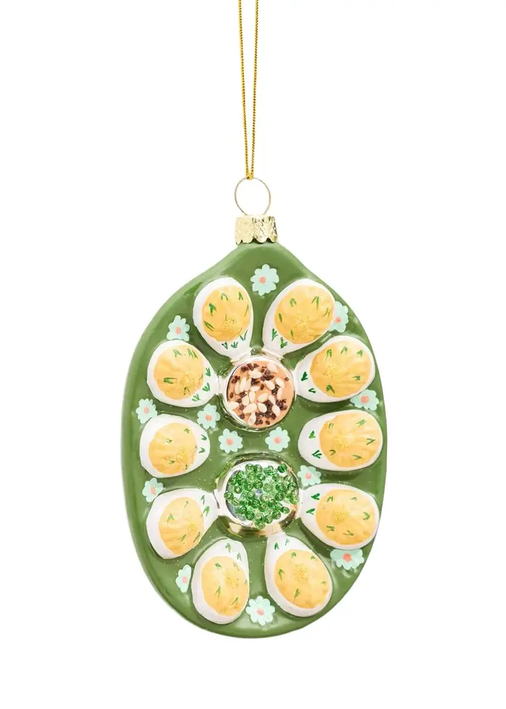 Cody Foster & Co Classic Deviled Eggs Plate Christmas Ornament