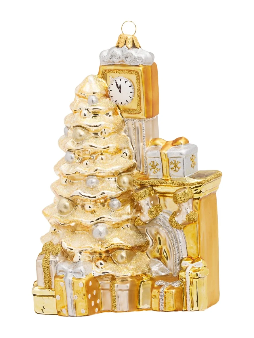 John Huras Tree Clock Glass Ornament