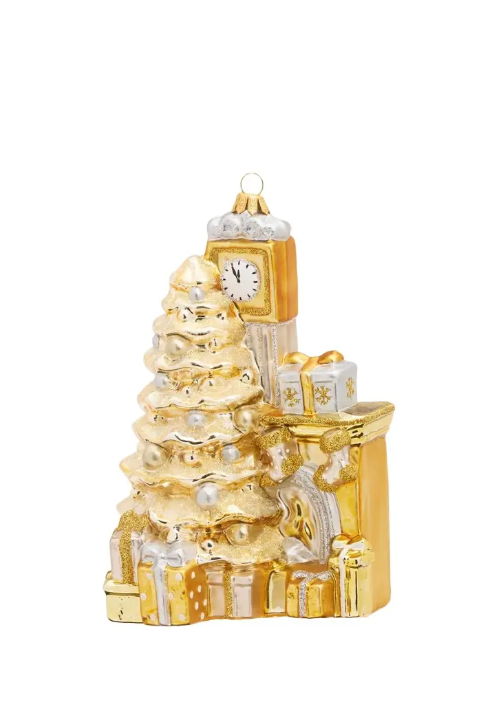 John Huras Tree Clock Glass Ornament