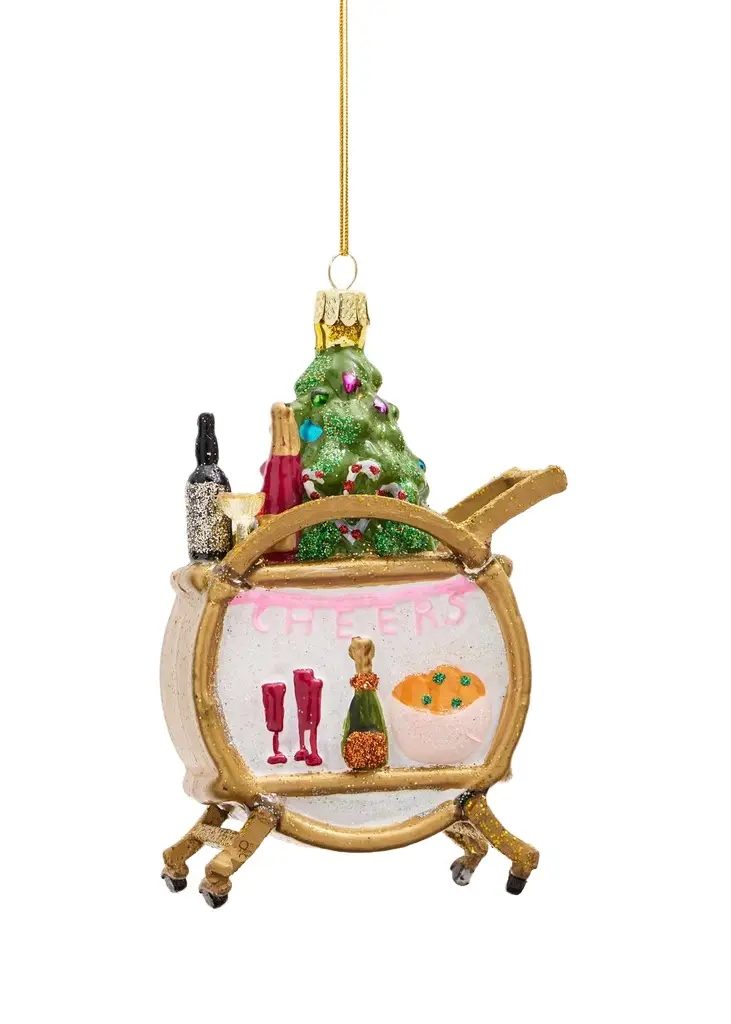 Cody Foster & Co Holiday Bar Cart Christmas Ornament