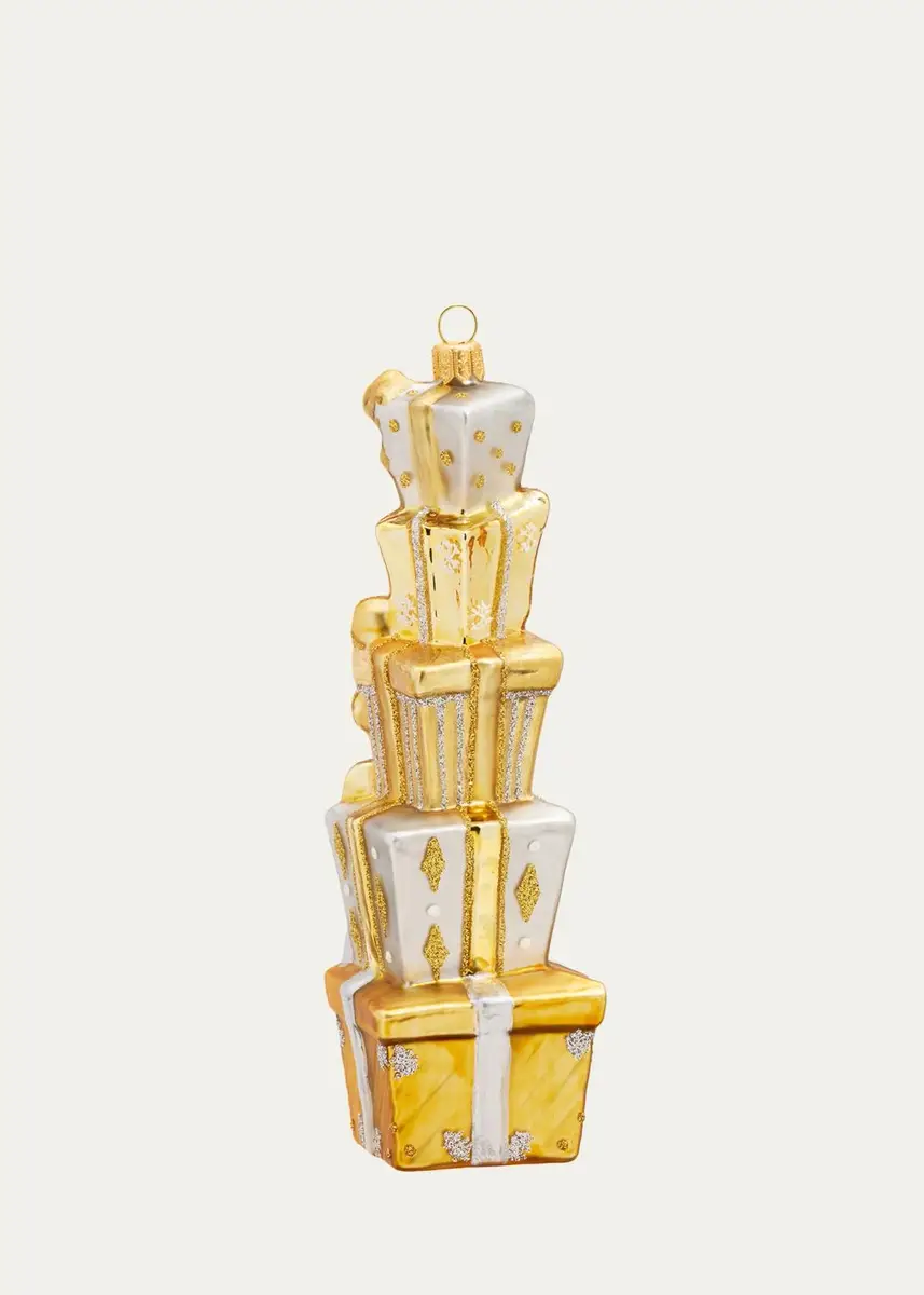 John Huras Stack Of Presents Glass Ornament | Thumbnail 2 John Huras Stack Of Presents Glass Ornament | Thumbnail 2