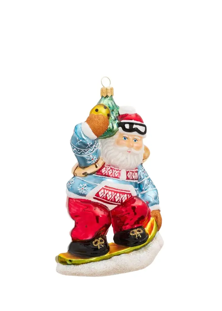 Snowboarding Santa Christmas Ornament Snowboarding Santa Christmas Ornament