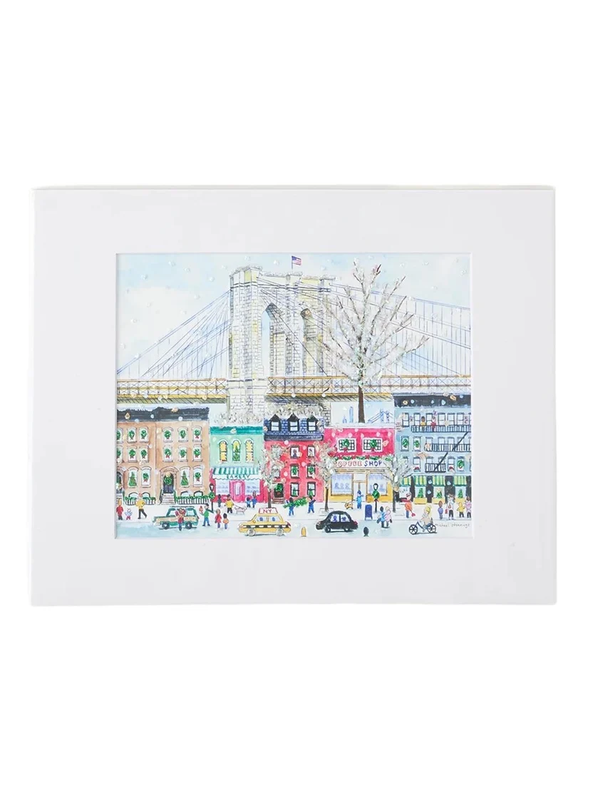 Michael Storrings Brooklyn Bridge Snowfall Print