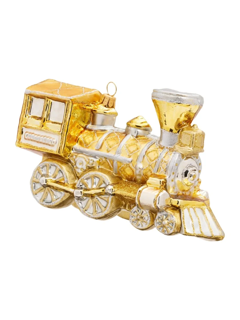 John Huras Locomotive Glass Ornament