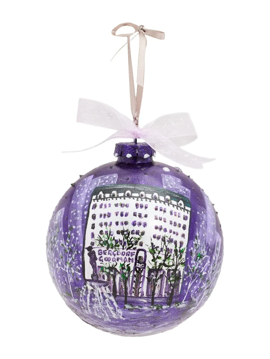 Nancy George-Michalson Hand-Painted Bergdorf Goodman Glass Ornament