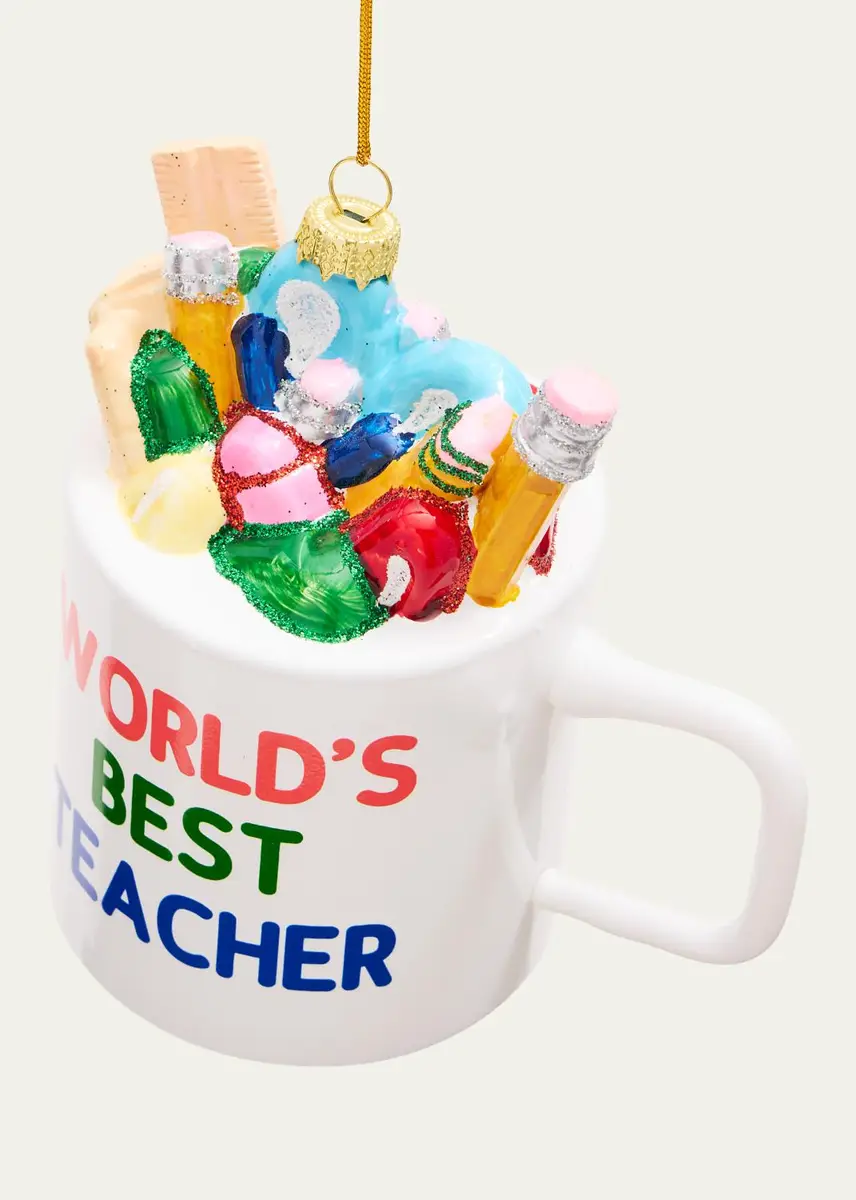 Cody Foster & Co World's Best Teacher Christmas Ornament | Thumbnail 2 Cody Foster & Co World's Best Teacher Christmas Ornament | Thumbnail 2
