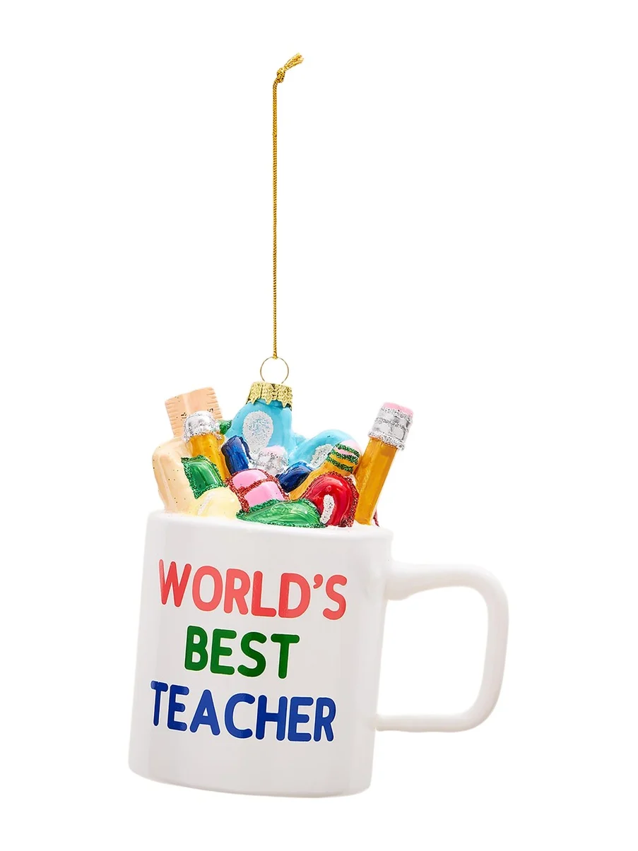 Cody Foster & Co World's Best Teacher Christmas Ornament