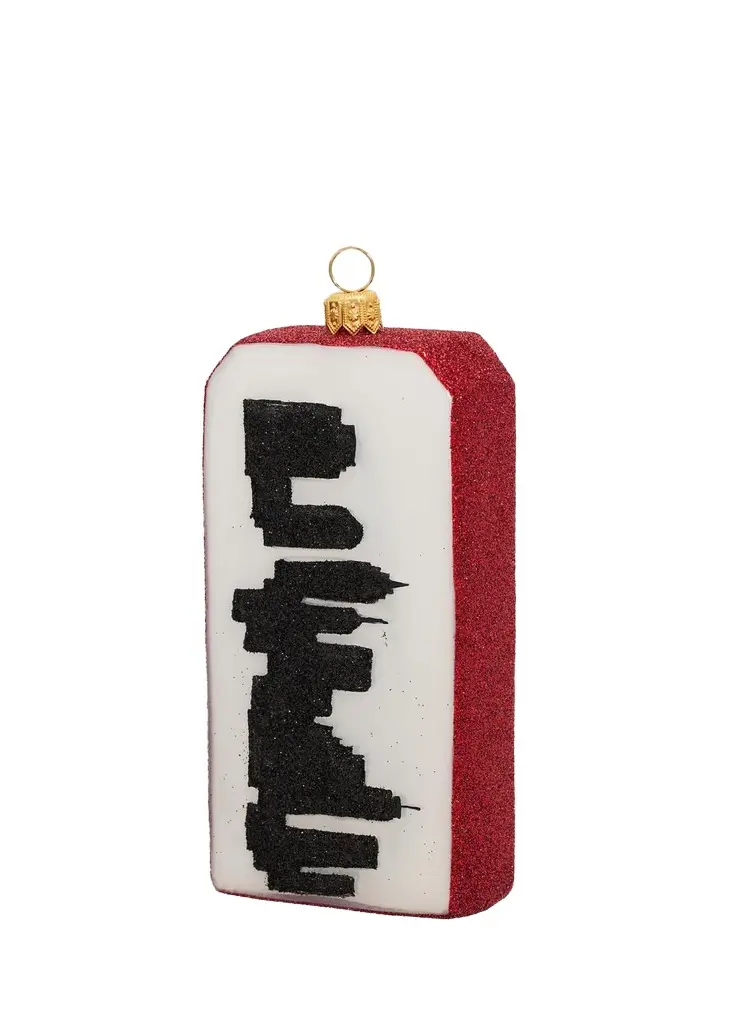 Joy To The World Collectibles Glass NYC Luggage Tag Ornament