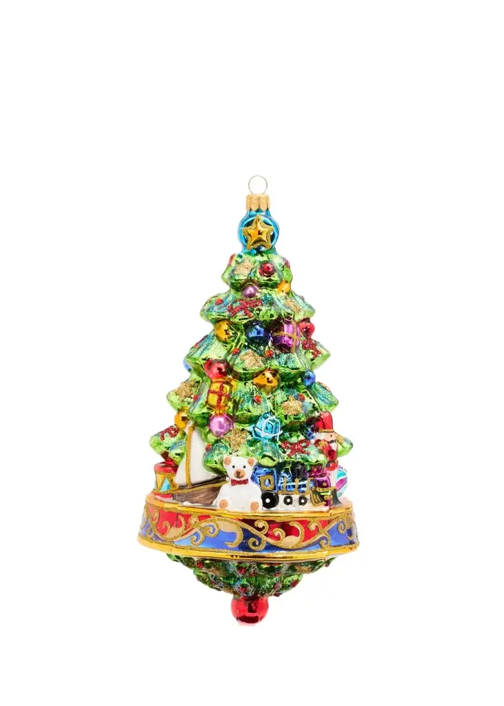 John Huras Decorated Christmas Tree Glass Ornament