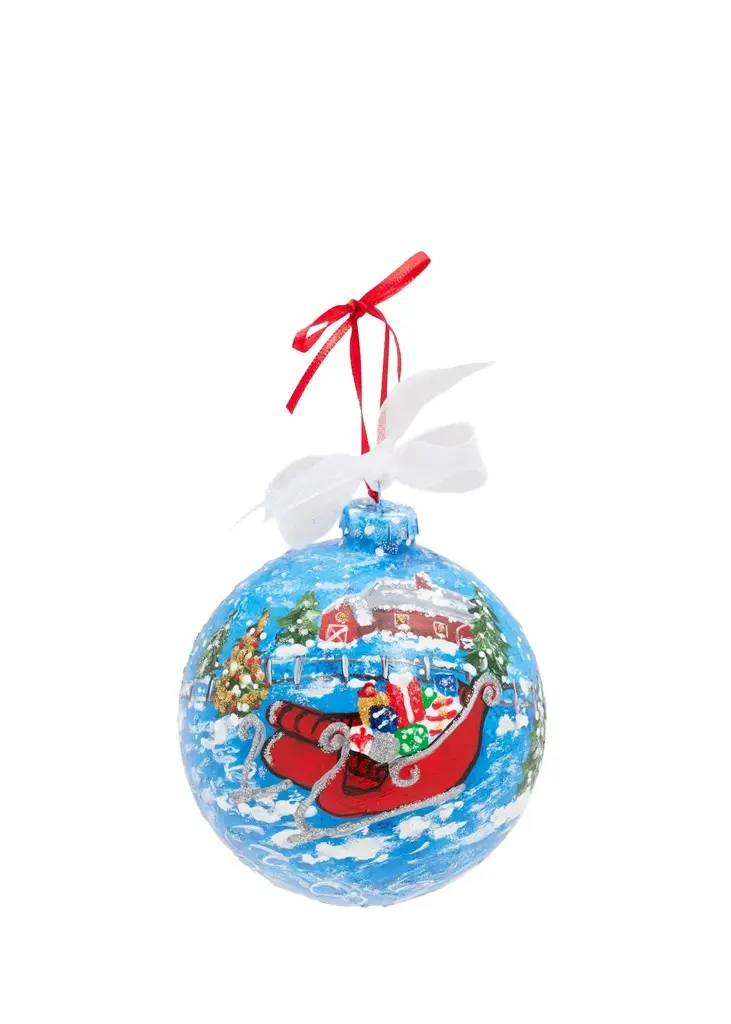 Nancy George-Michalson Sleigh Snow Ornament