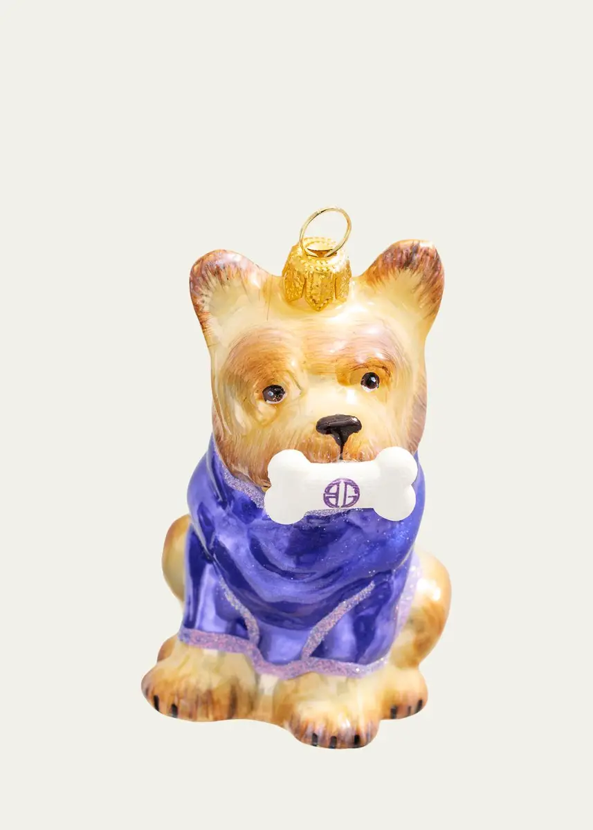 Joy To The World Collectibles French Bulldog Holding BG Bone Christmas Ornament | Thumbnail 2