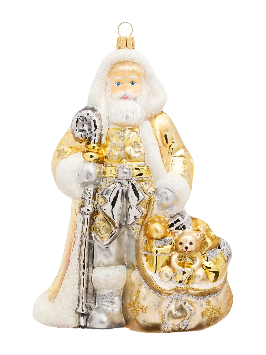 John Huras Santa Glass Ornament