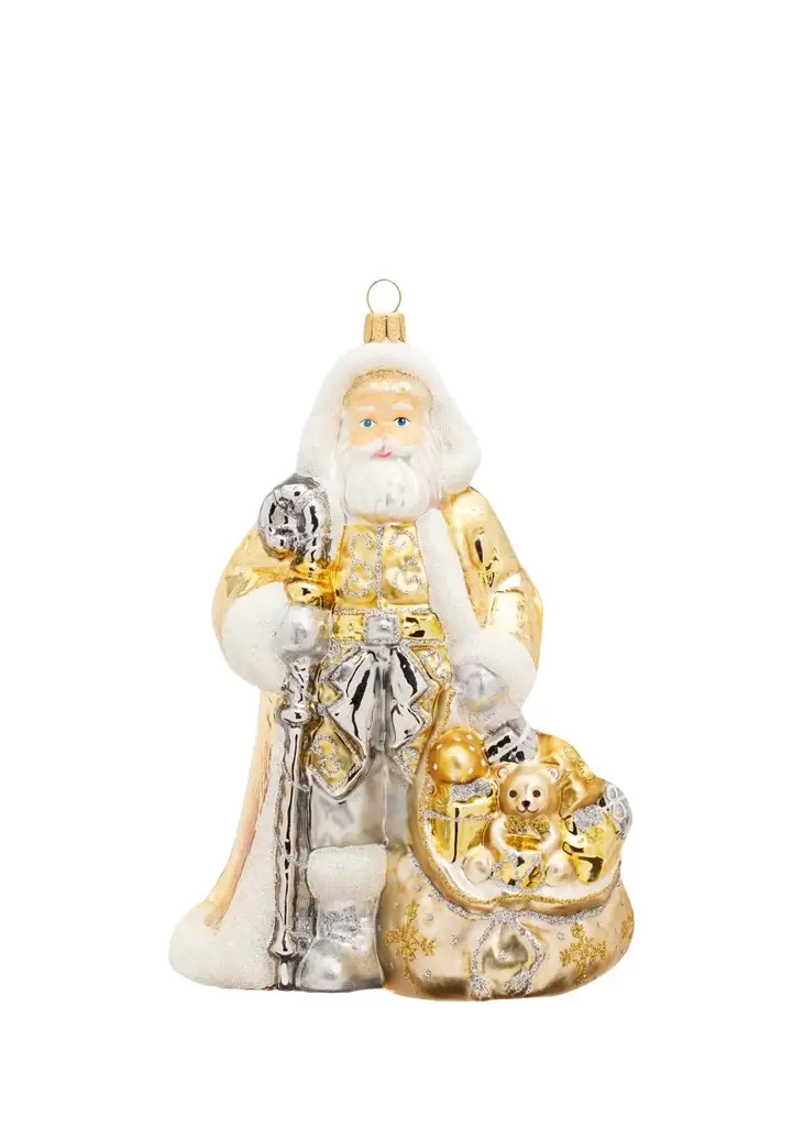 John Huras Santa Glass Ornament