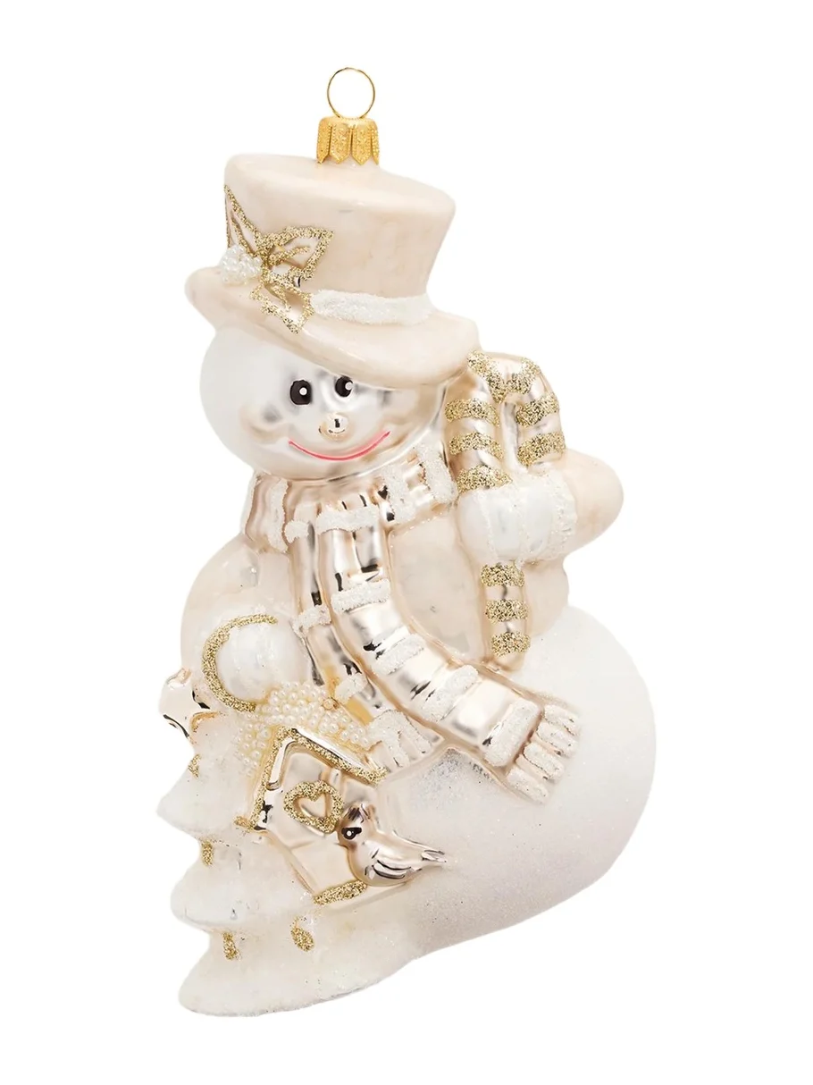John Huras Glass Snowman Ornament
