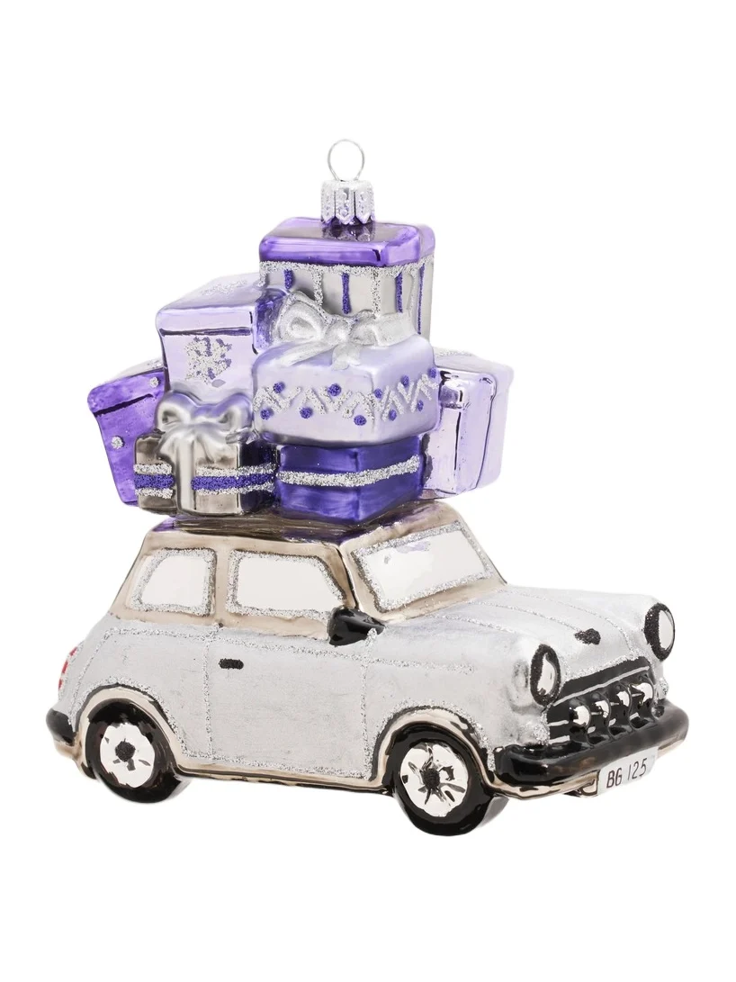 John Huras BG 125th Anniversary Car with Presents Christmas Ornament