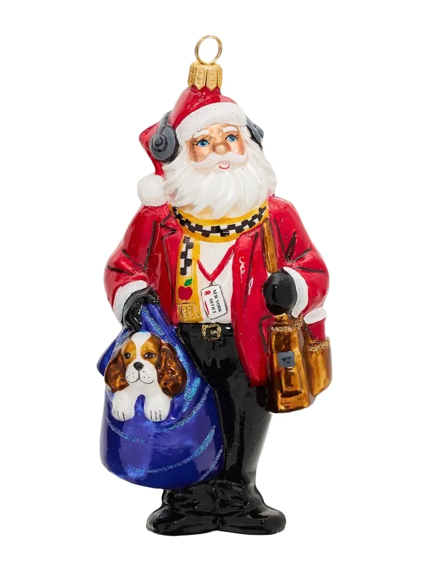 Joy To The World Collectibles NY Commuter Santa Christmas Ornament