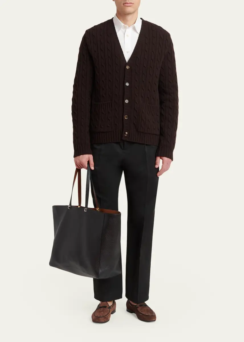 Valentino Garavani Men's Reversible Rockstud Leather Tote Bag | Thumbnail 5 Valentino Garavani Men's Reversible Rockstud Leather Tote Bag | Thumbnail 5