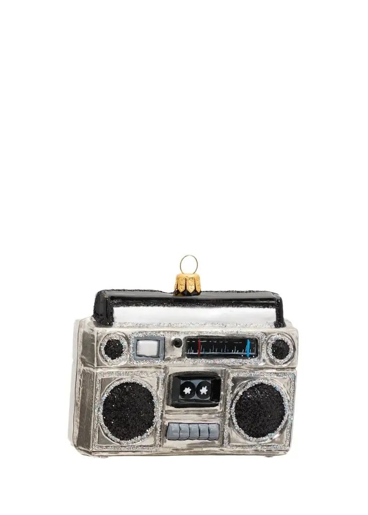 Retro Boombox Glass Ornament Retro Boombox Glass Ornament