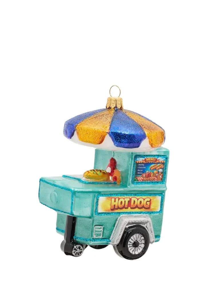 Impuls Hot Dog Cart Glass Ornament