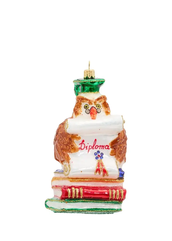 Impuls Glass Graduate Owl Ornament