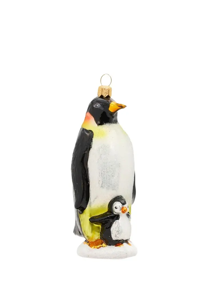 Impuls Emperor Penguins Glass Ornament