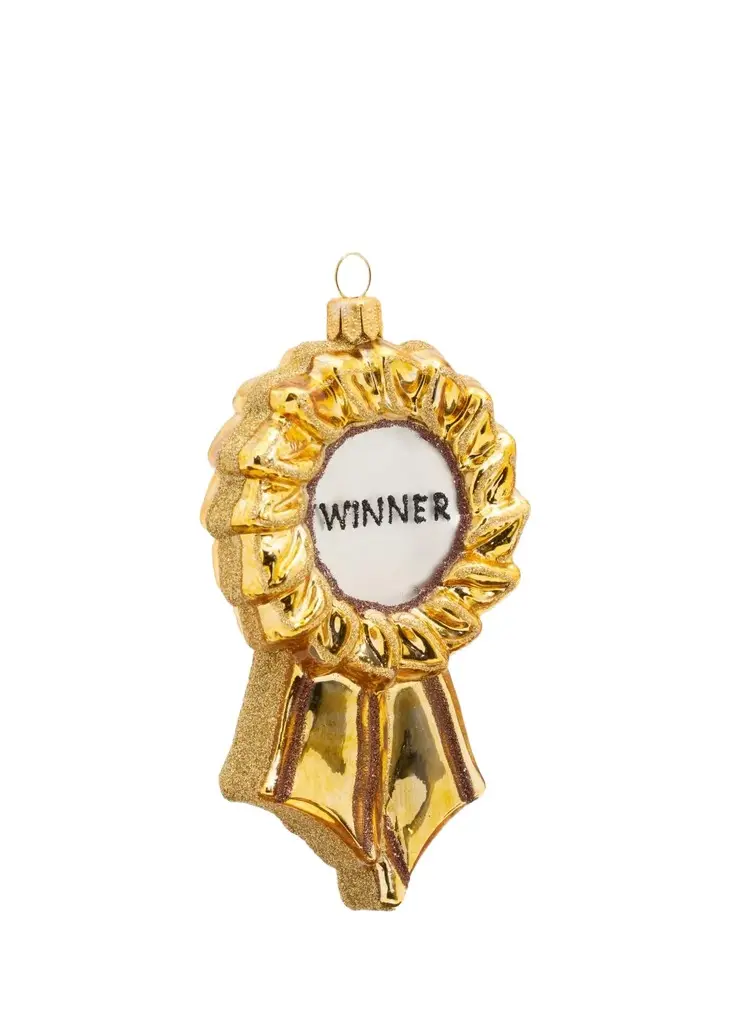 Impuls Winner Ribbon Glass Ornament