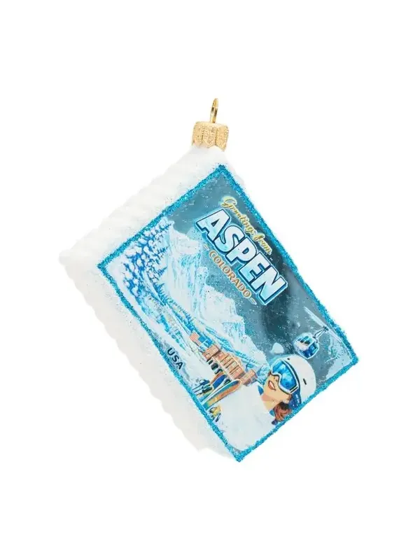 Impuls Aspen Colorado Postcard Glass Ornament