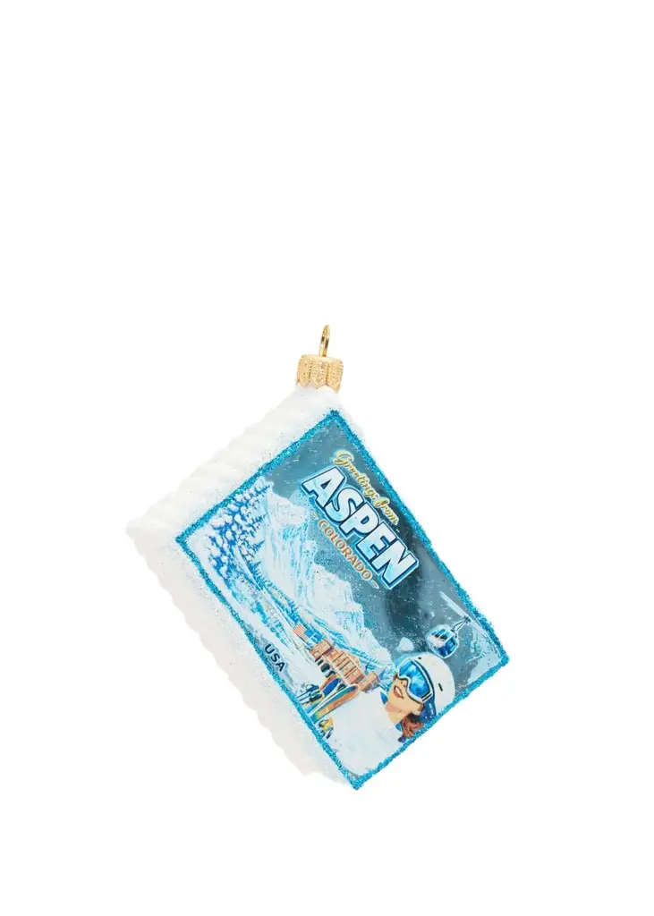 Aspen Colorado Postcard Glass Ornament Aspen Colorado Postcard Glass Ornament