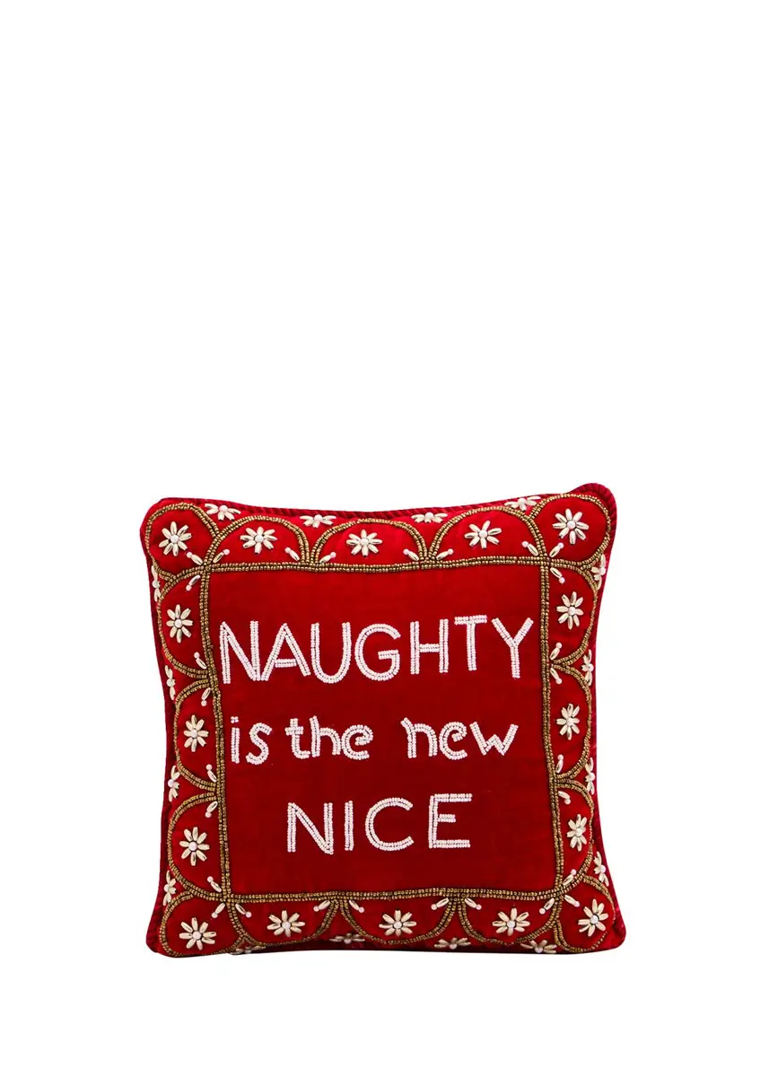 Sudha Pennathur Naughty Is The New Nice Beaded Pillow | Thumbnail 3 Sudha Pennathur Naughty Is The New Nice Beaded Pillow | Thumbnail 3
