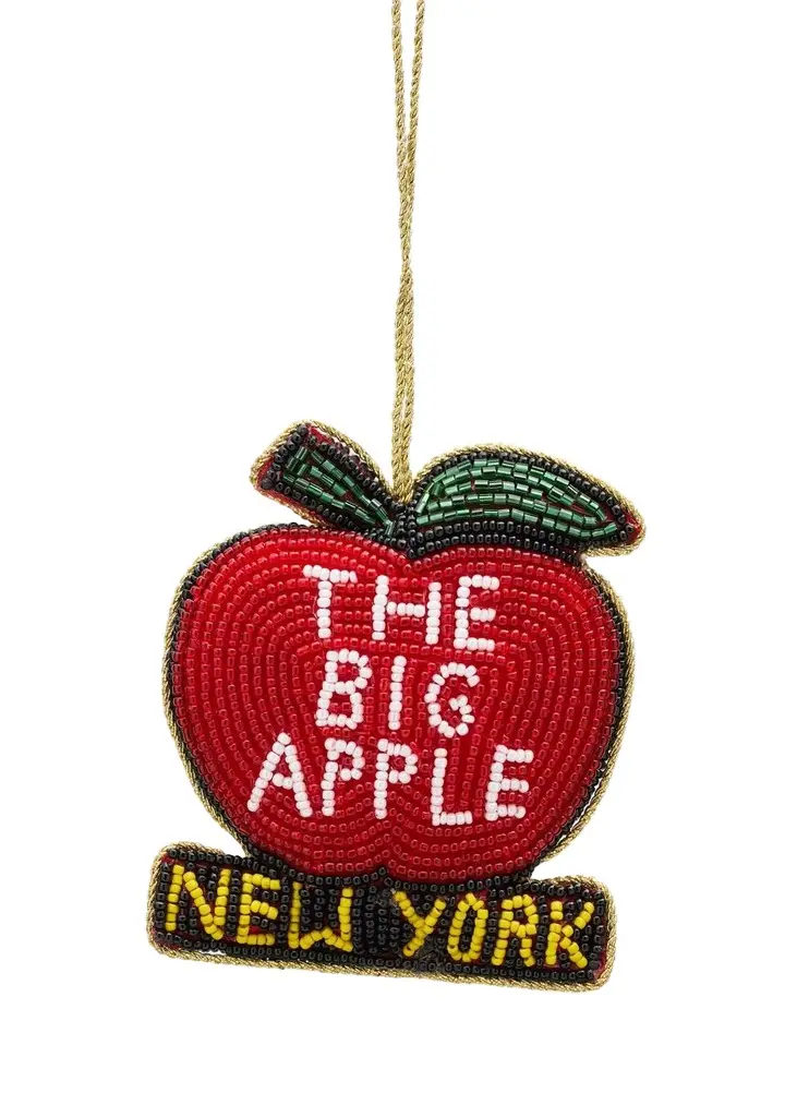 Sudha Pennathur Big Apple Glass Beaded Ornament