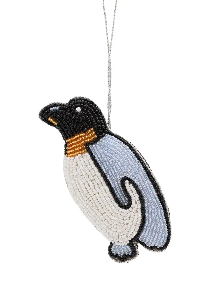 Sudha Pennathur Beaded Penguin Christmas Ornament