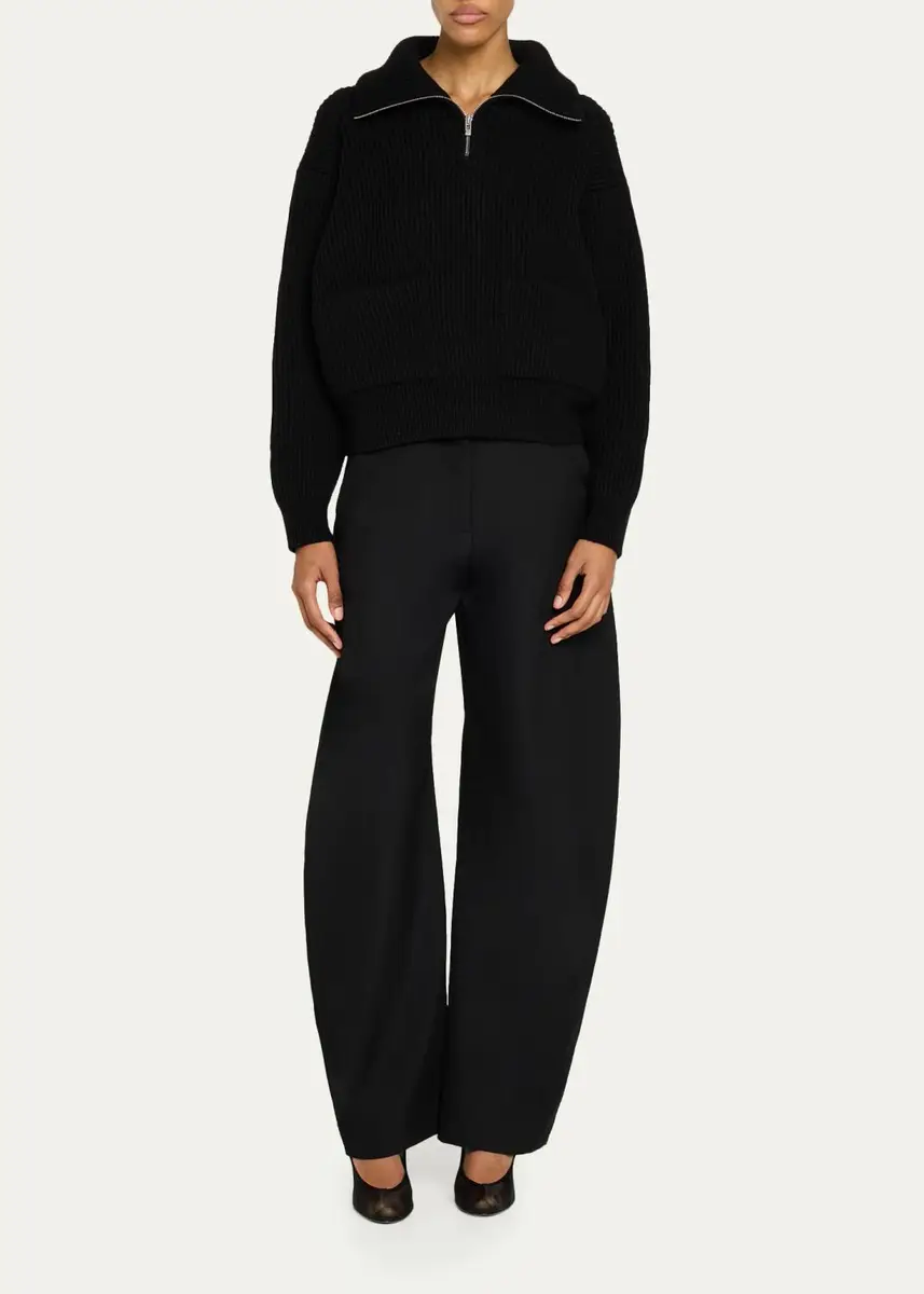 Alaïa Lightweight Wool Barrel-Leg Pants | Thumbnail 2 Alaïa Lightweight Wool Barrel-Leg Pants | Thumbnail 2
