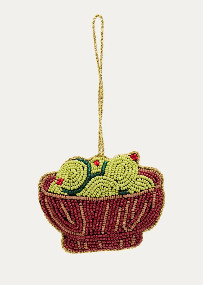 Sudha Pennathur Handcrafted Beaded Bowl Christmas Ornament | Thumbnail 2 Sudha Pennathur Handcrafted Beaded Bowl Christmas Ornament | Thumbnail 2