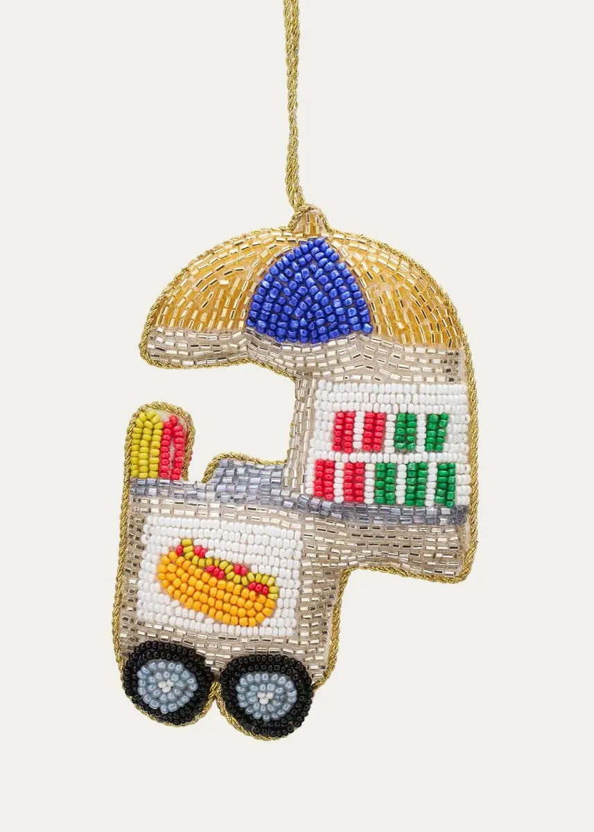 Sudha Pennathur Beaded Hot Dog Cart Ornament | Thumbnail 2 Sudha Pennathur Beaded Hot Dog Cart Ornament | Thumbnail 2