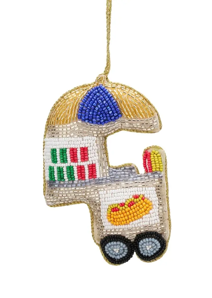 Beaded Hot Dog Cart Ornament Beaded Hot Dog Cart Ornament