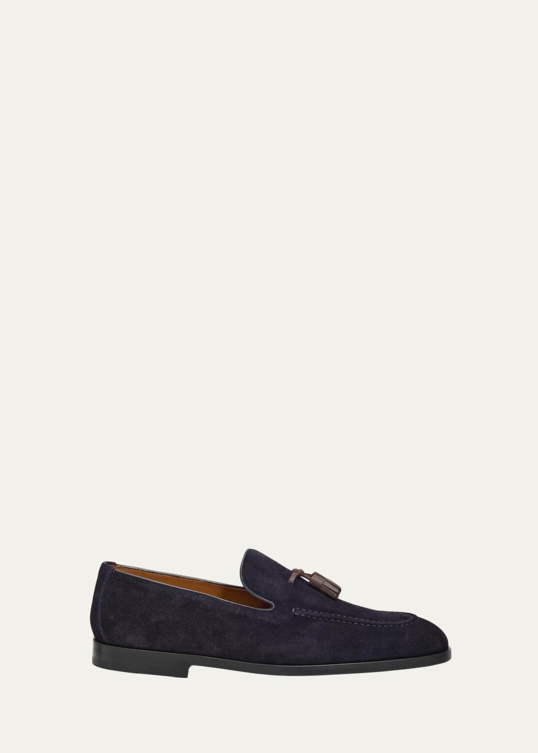 Doucals Stresa Suede Tasseled Loafers