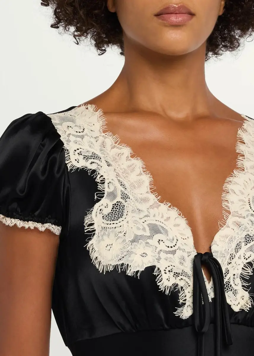Cinq à Sept Sienne Lace-Trim Satin Midi Dress | Thumbnail 5 Cinq à Sept Sienne Lace-Trim Satin Midi Dress | Thumbnail 5