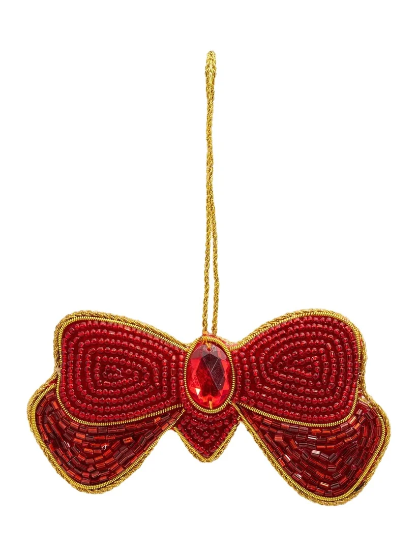 Sudha Pennathur Beaded Bow Ornament