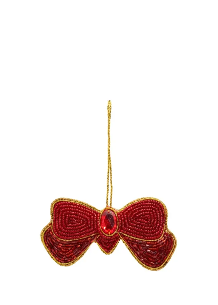 Sudha Pennathur Beaded Bow Ornament