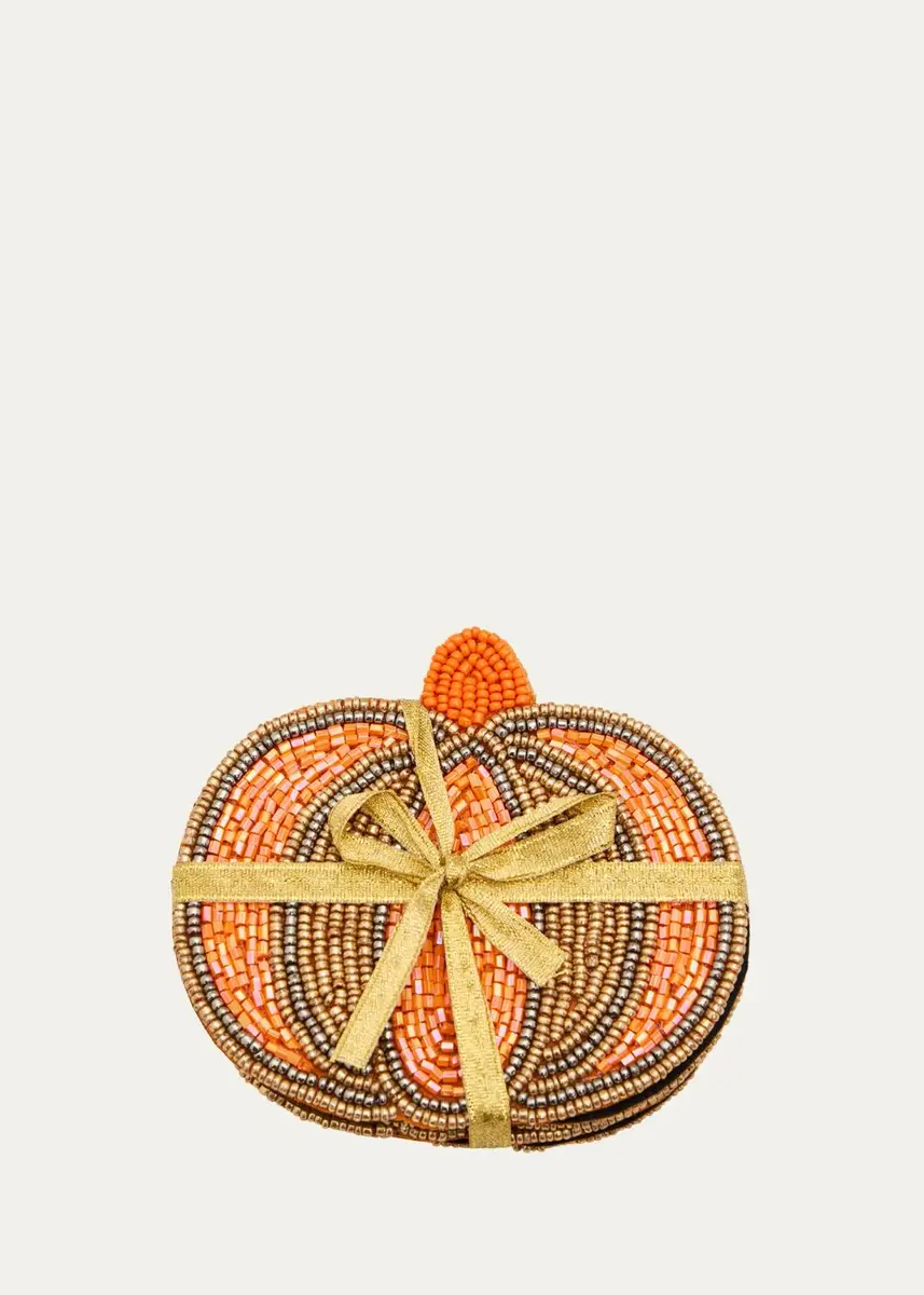 Sudha Pennathur 4-Piece Beaded Pumpkin Coaster Set | Thumbnail 2 Sudha Pennathur 4-Piece Beaded Pumpkin Coaster Set | Thumbnail 2