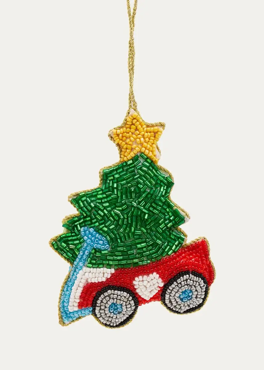 Sudha Pennathur Christmas Tree On Truck Beaded Ornament | Thumbnail 2 Sudha Pennathur Christmas Tree On Truck Beaded Ornament | Thumbnail 2