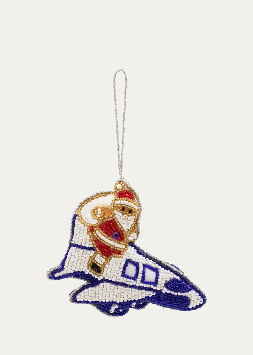 Sudha Pennathur Santa On A Plane Beaded Ornament | Thumbnail 2 Sudha Pennathur Santa On A Plane Beaded Ornament | Thumbnail 2