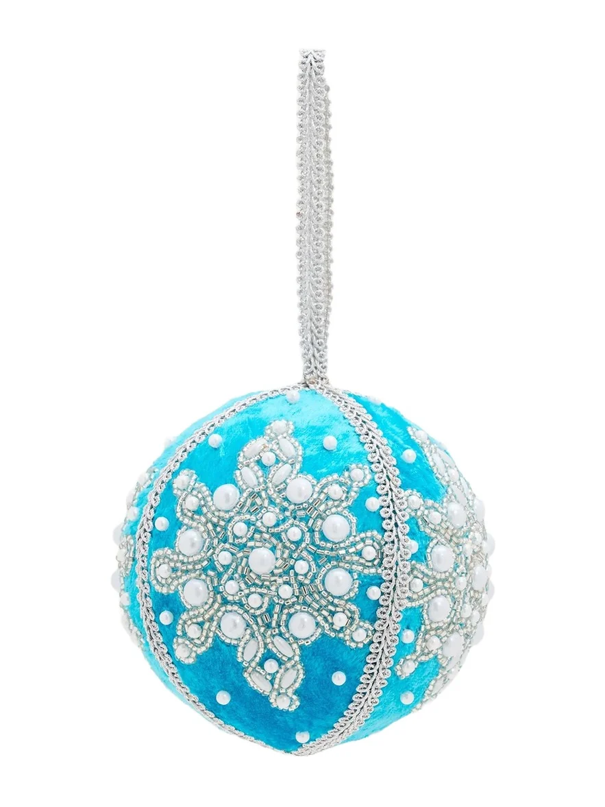 Sudha Pennathur Embellished Snowflake Ball Ornament