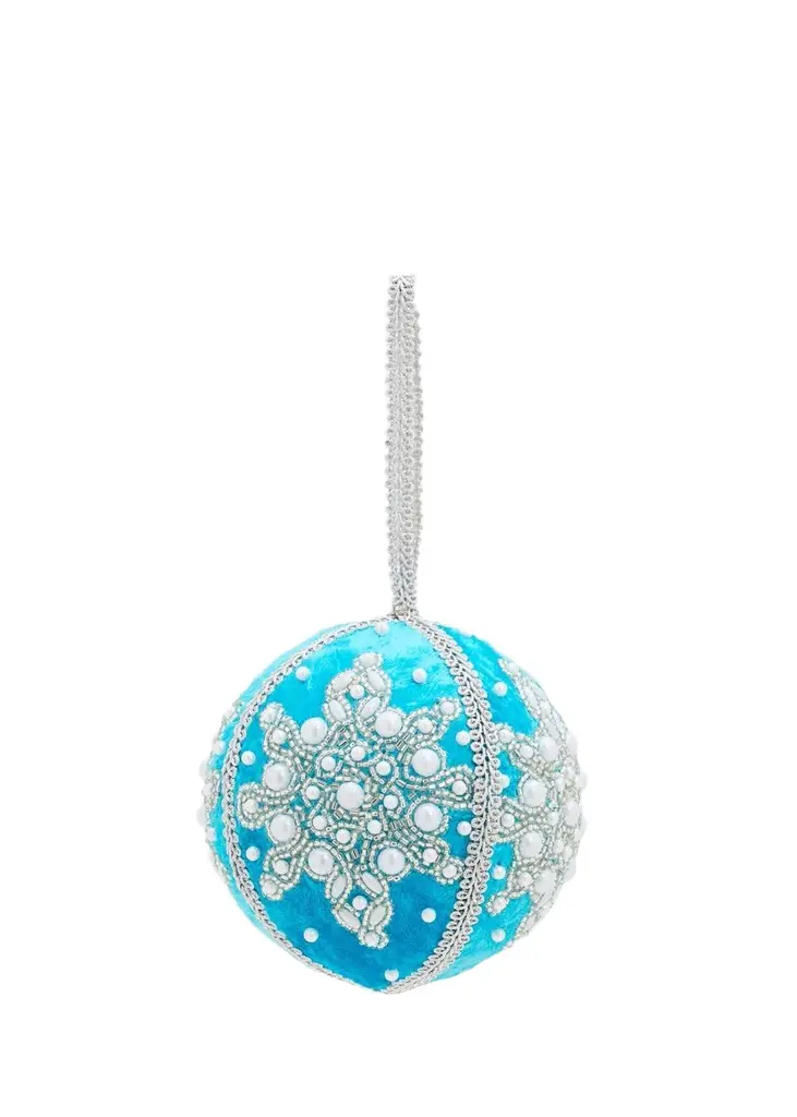 Sudha Pennathur Embellished Snowflake Ball Ornament