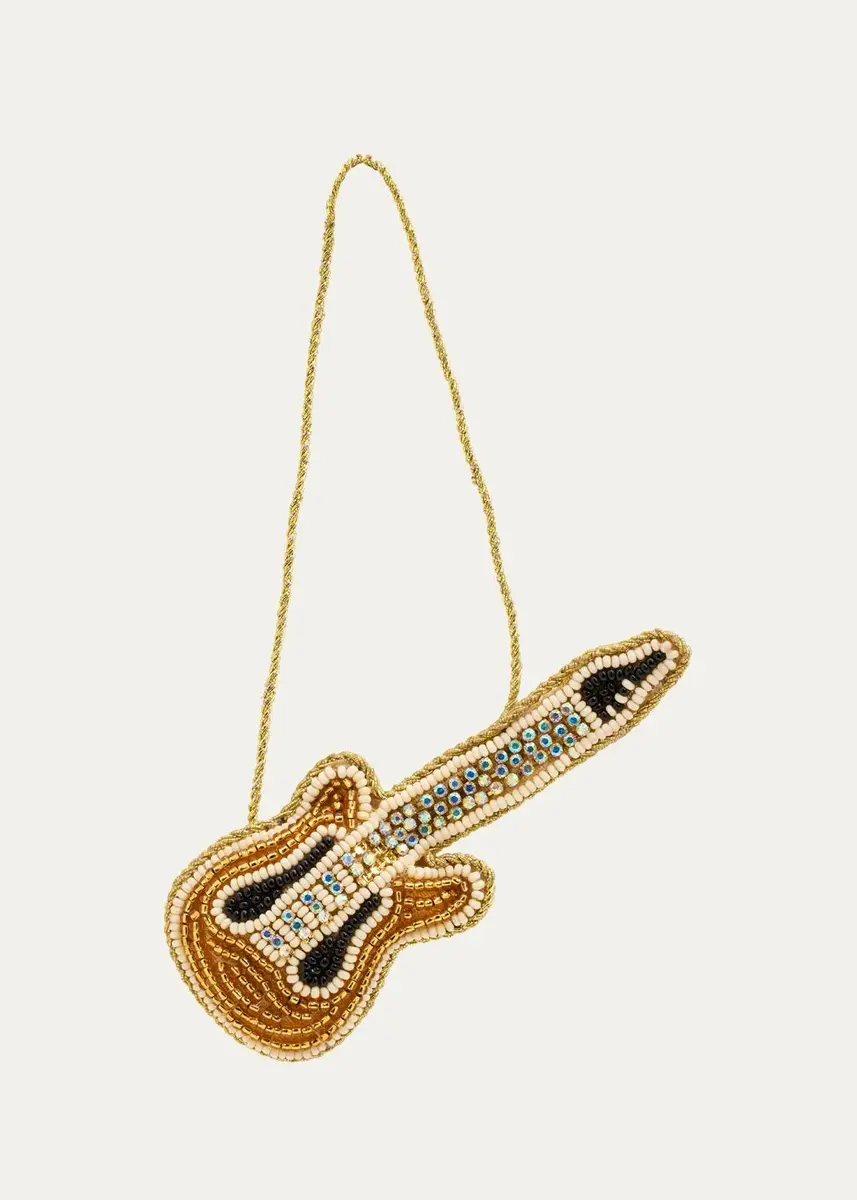 Sudha Pennathur Handcrafted Beaded Guitar Christmas Ornament | Thumbnail 2
