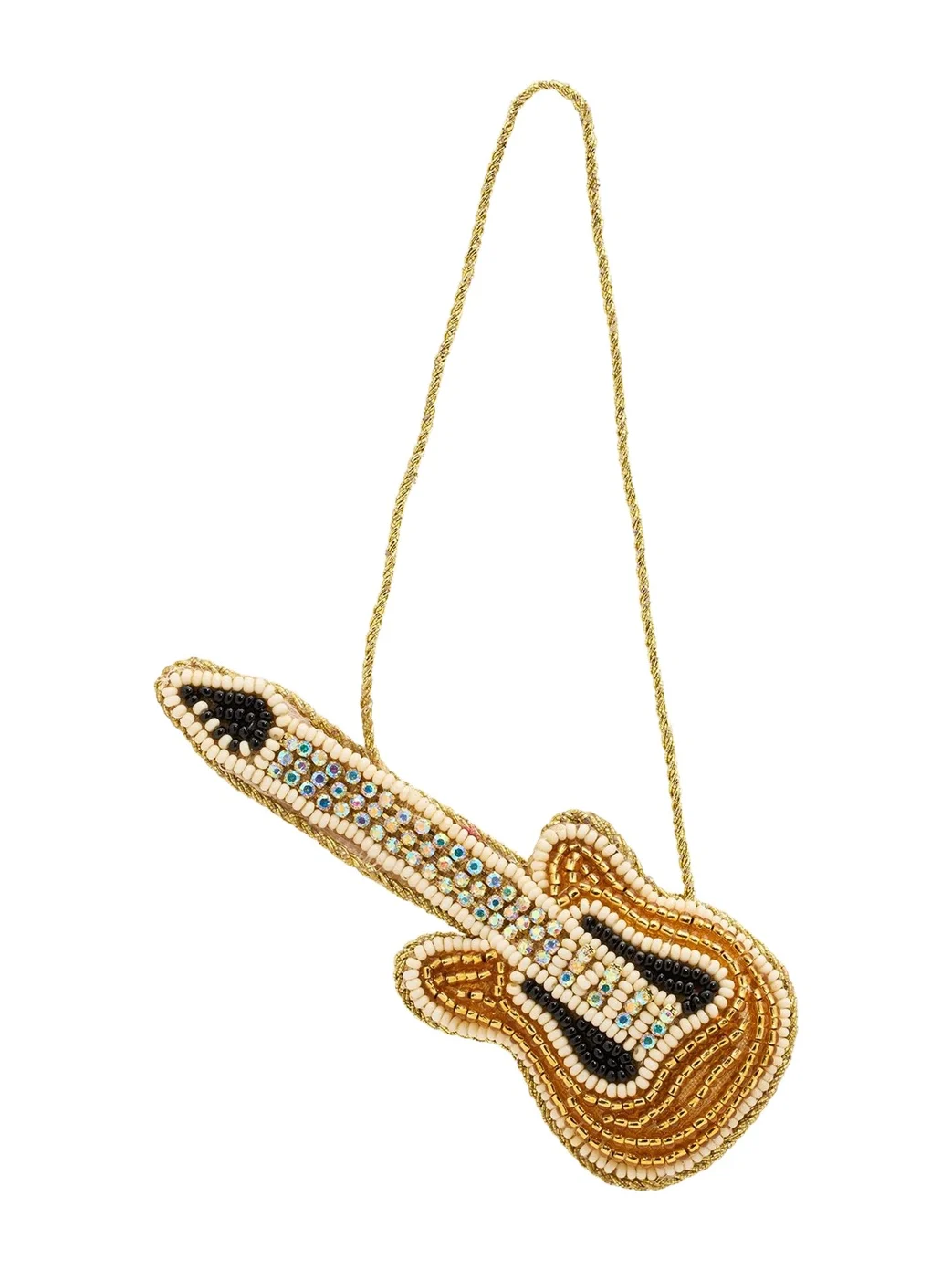 Sudha Pennathur Handcrafted Beaded Guitar Christmas Ornament