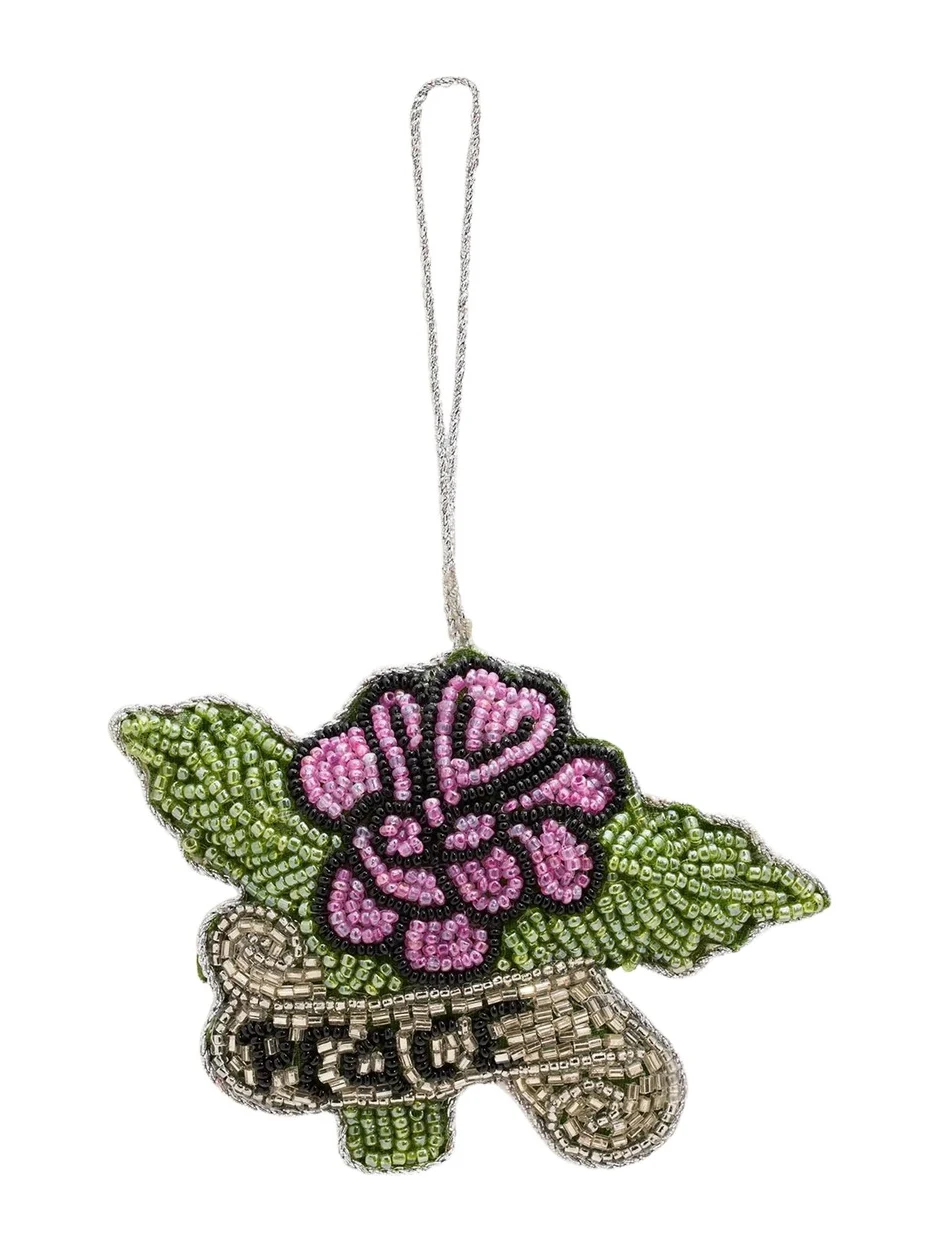 Sudha Pennathur Handcrafted Beaded Floral Christmas Ornament