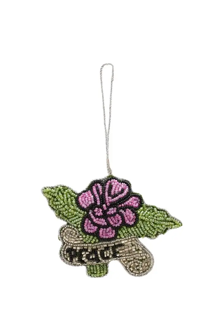 Handcrafted Beaded Floral Christmas Ornament Handcrafted Beaded Floral Christmas Ornament