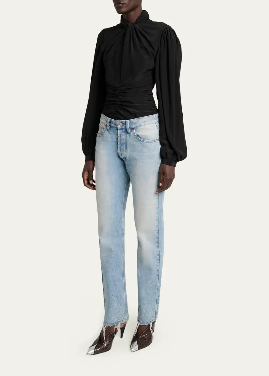 Isabel Marant Depsona Twisted Keyhole Long-Sleeve Silk Blouse | Thumbnail 2 Isabel Marant Depsona Twisted Keyhole Long-Sleeve Silk Blouse | Thumbnail 2
